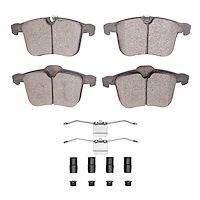 Ceramic Brake Pads & Hardware Kit, 2003-2011 GM, Position: Front