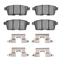 Ceramic Brake Pads & Hardware Kit, 2007-2015 Ford/Lincoln/Mercury/Mazda, Position: Rear