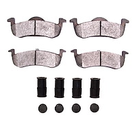 Ceramic Brake Pads & Hardware Kit, 2007-2017 Ford/Lincoln/Mercury/Mazda, Position: Rear