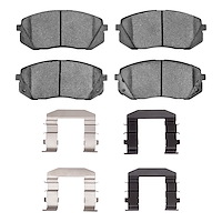 Ceramic Brake Pads & Hardware Kit, 2010-2017 Kia/Hyundai/Genesis, Position: Front