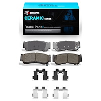 Ceramic Brake Pads & Hardware Kit, 2007-2009 Kia/Hyundai/Genesis, Position: Rear