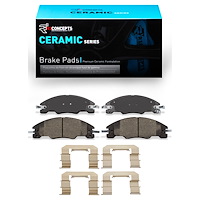 Ceramic Brake Pads & Hardware Kit, 2008-2011 Ford/Lincoln/Mercury/Mazda, Position: Front