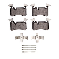 Ceramic Brake Pads & Hardware Kit, 2007-2013 Mercedes-Benz, Position: Rear