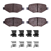 Ceramic Brake Pads & Hardware Kit, 2013-2016 Ford/Lincoln/Mercury/Mazda, Position: Rear