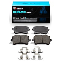 Ceramic Brake Pads & Hardware Kit, 2008-2017 Audi/Porsche/Volkswagen, Position: Rear