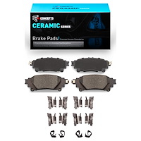 Ceramic Brake Pads & Hardware Kit, 2013-2020 Lexus/Toyota/Scion, Position: Rear
