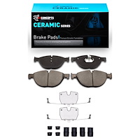 Ceramic Brake Pads & Hardware Kit, 2009-2018 BMW, Position: Front