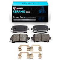 Ceramic Brake Pads & Hardware Kit, 2010-2020 GM, Position: Rear