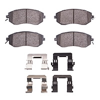 Ceramic Brake Pads & Hardware Kit, Fits Select Fits Multiple Makes/Models, Position: Front