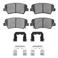 Ceramic Brake Pads & Hardware Kit, 2011-2016 Kia/Hyundai/Genesis, Position: Front