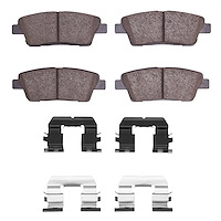 Ceramic Brake Pads & Hardware Kit, 2010-2017 Kia/Hyundai/Genesis, Position: Rear