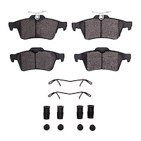 Ceramic Brake Pads & Hardware Kit, 2016-2018 Ford/Lincoln/Mercury/Mazda, Position: Rear