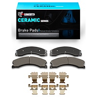 Ceramic Brake Pads & Hardware Kit, Fits Select Fits Multiple Makes/Models, Position: Front & Rear