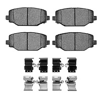 Ceramic Brake Pads & Hardware Kit, 2012-2020 Fits Multiple Makes/Models, Position: Rear