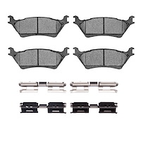 Ceramic Brake Pads & Hardware Kit, 2012-2020 Ford/Lincoln/Mercury/Mazda, Position: Rear