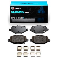 Ceramic Brake Pads & Hardware Kit, 2013-2019 Ford/Lincoln/Mercury/Mazda, Position: Rear