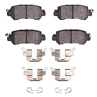 Ceramic Brake Pads & Hardware Kit, 2013-2018 Ford/Lincoln/Mercury/Mazda, Position: Rear