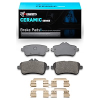 Ceramic Brake Pads & Hardware Kit, 2012-2019 Mercedes-Benz, Position: Rear
