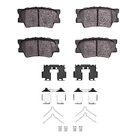 Ceramic Brake Pads & Hardware Kit, 2006-2018 Lexus/Toyota/Scion, Position: Rear