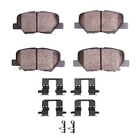 Ceramic Brake Pads & Hardware Kit, Fits Select Fits Multiple Makes/Models, Position: Rear