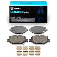 Ceramic Brake Pads & Hardware Kit, 2009-2014 Fits Multiple Makes/Models, Position: Rear