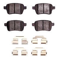 Ceramic Brake Pads & Hardware Kit, 2014-2019 Mopar, Position: Rear