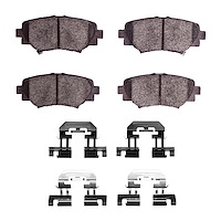 Ceramic Brake Pads & Hardware Kit, 2014-2018 Ford/Lincoln/Mercury/Mazda, Position: Rear