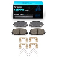 Ceramic Brake Pads & Hardware Kit, 2016-2017 Kia/Hyundai/Genesis, Position: Front