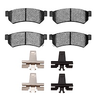 Ceramic Brake Pads & Hardware Kit, 2007-2016 Fits Multiple Makes/Models, Position: Rear