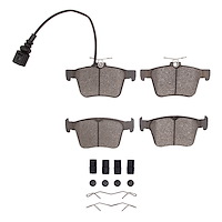 Ceramic Brake Pads & Hardware Kit, Fits Select Audi/Porsche/Volkswagen, Position: Rear