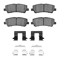 Ceramic Brake Pads & Hardware Kit, 2015-2021 Ford/Lincoln/Mercury/Mazda, Position: Rear