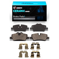 Ceramic Brake Pads & Hardware Kit, Fits Select Mini, Position: Rear