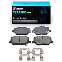 Ceramic Brake Pads & Hardware Kit, Fits Select Mopar, Position: Front