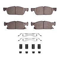 Ceramic Brake Pads & Hardware Kit, 2015-2020 Ford/Lincoln/Mercury/Mazda, Position: Front