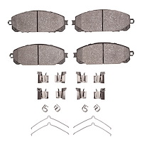 Ceramic Brake Pads & Hardware Kit, Fits Select Mopar, Position: Front