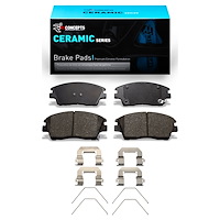 Ceramic Brake Pads & Hardware Kit, Fits Select Kia/Hyundai/Genesis, Position: Front