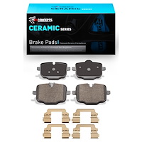 Ceramic Brake Pads & Hardware Kit, Fits Select BMW, Position: Rear