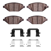 Ceramic Brake Pads & Hardware Kit, Fits Select GM, Position: Front