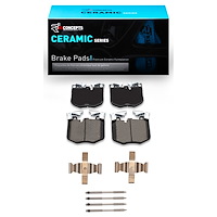 Ceramic Brake Pads & Hardware Kit, Fits Select Fits Multiple Makes/Models, Position: Front