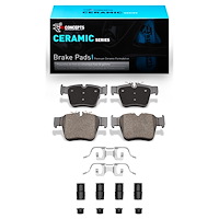 Ceramic Brake Pads & Hardware Kit, Fits Select Mercedes-Benz, Position: Rear