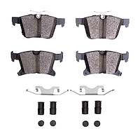 Ceramic Brake Pads & Hardware Kit, Fits Select Mopar, Position: Rear