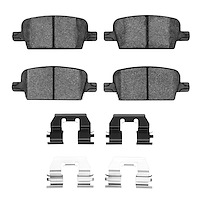 Ceramic Brake Pads & Hardware Kit, Fits Select GM, Position: Rear