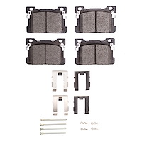 Ceramic Brake Pads & Hardware Kit, 2017-2020 Kia/Hyundai/Genesis, Position: Rear