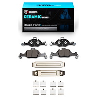 Ceramic Brake Pads & Hardware Kit, Fits Select BMW, Position: Front