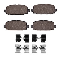 Ceramic Brake Pads & Hardware Kit, Fits Select Mopar, Position: Rear