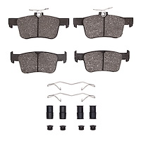 Ceramic Brake Pads & Hardware Kit, Fits Select Acura/Honda, Position: Rear