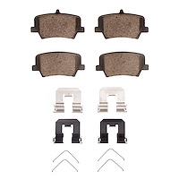 Ceramic Brake Pads & Hardware Kit, Fits Select Volvo, Position: Rear