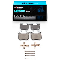 Ceramic Brake Pads & Hardware Kit, Fits Select Kia/Hyundai/Genesis, Position: Rear