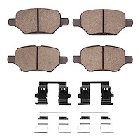 Ceramic Brake Pads & Hardware Kit, Fits Select GM, Position: Rear
