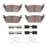 Ceramic Brake Pads & Hardware Kit, Fits Select Mopar, Position: Rear